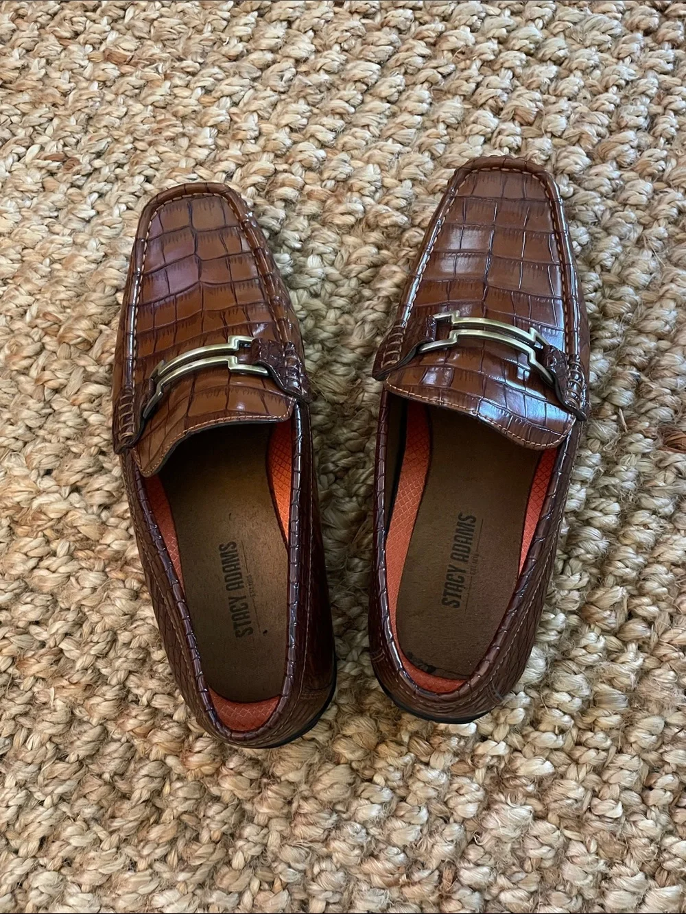 Stacy Adams Brown Croc- designed Loafers